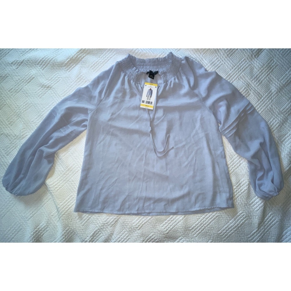 Social Standard By Sanctuary Women's Tallie Peasant Top Medium Blue L/S NWT Boho
